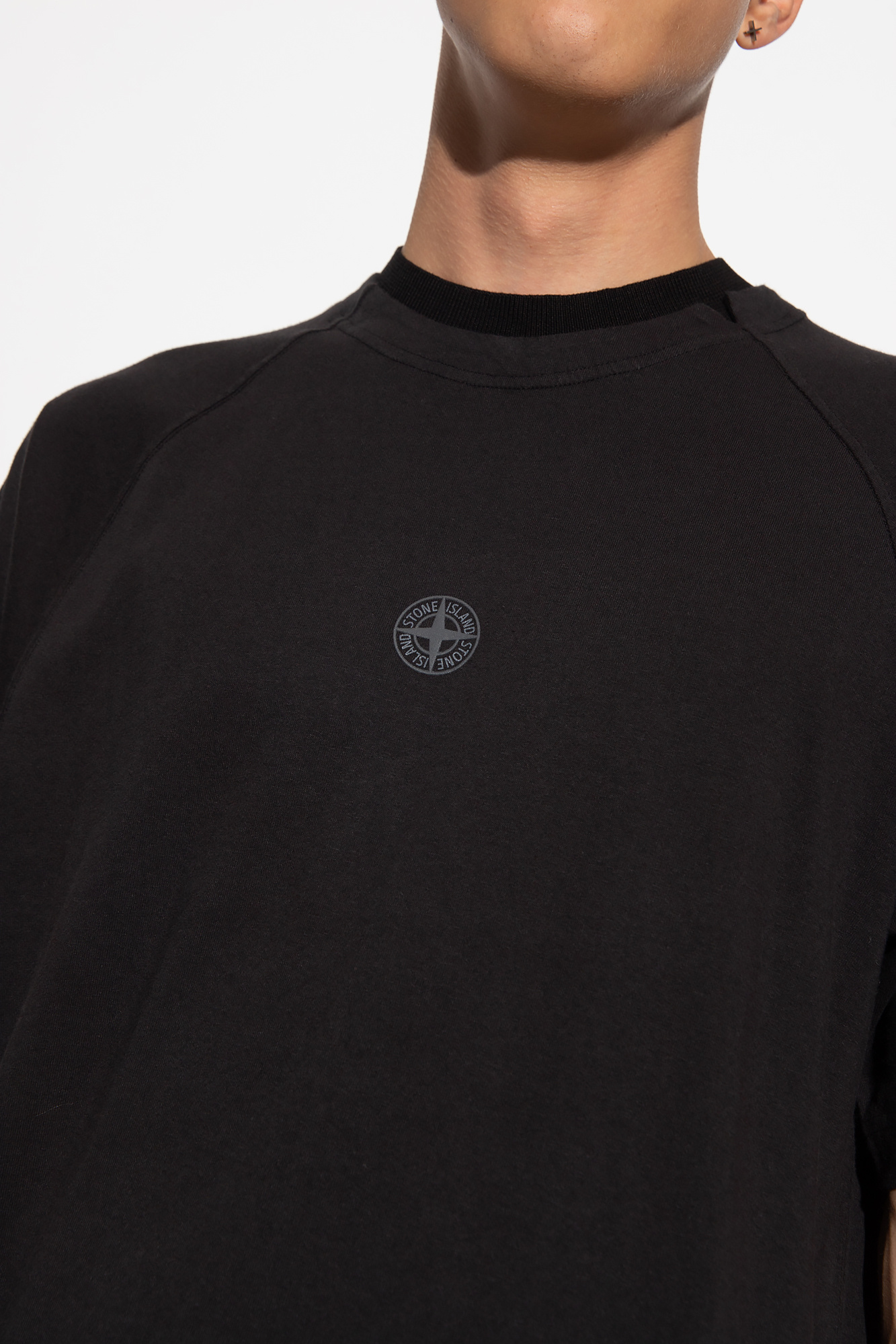 Stone island long sale sleeve t shirt badge